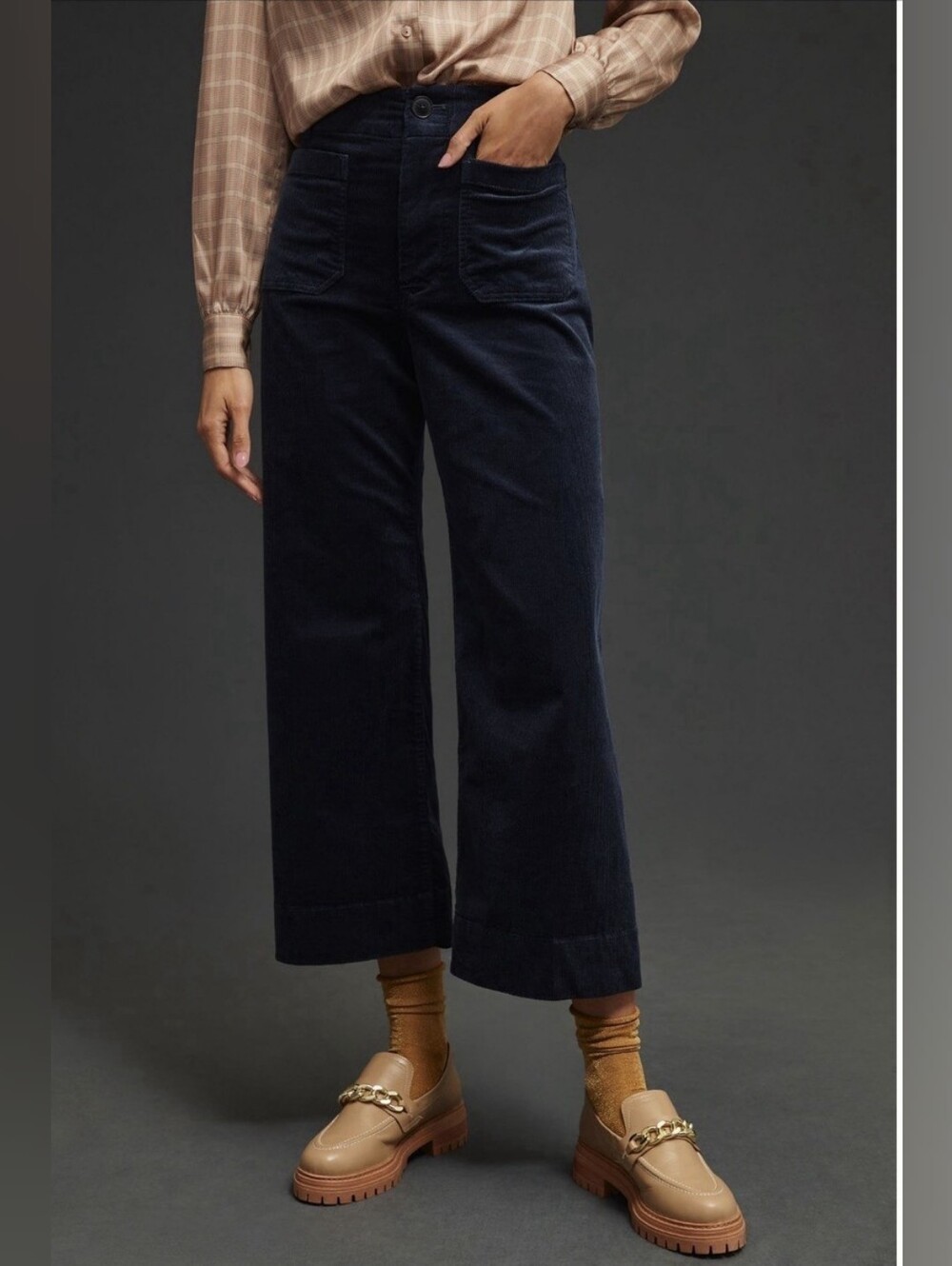 Maeve Colette Corduroy Crop Wide-Leg Pants 31